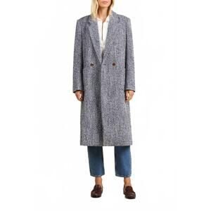 NEW TROVATA lars coat in navy herringbone